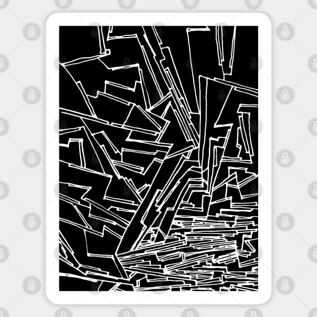 Abstract Ink Drawing #16 Black Sticker by MrBenny